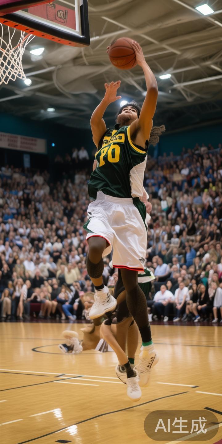 精彩瞬间集锦彰显运动精神
在本地篮球赛中，扣篮成